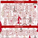 Custom Red Gray White Christmas 3D Bomber Varsity Full-Snap Letterman Jacket Custom White White Red-Gray Christmas 3D Bomber - Image 5