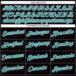 Custom Womens Black Aqua White V-Neck Cropped Baseball Jersey 即将到来 Custom Women's Black Aqua-White V-Neck Cropped Baseball - Image 4