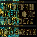 Custom Womens Black-Gold Tropical Plants 3D V-Neck Jersey, Cropped Baseball Style Custom Women's Black Black-Gold Tropical - Image 5