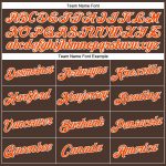 Custom Womens Baseball Jersey V-Neck Cropped Brown Orange-White Design Custom Women's Brown Orange-White V-Neck Cropped Baseball - Image 4