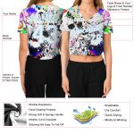 Custom Womens 3D V-Neck Baseball Jersey with Graffiti Pattern & Light Blue Splashes, Style 6174 Custom Women's Graffiti Pattern - Image 3