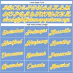 Light Blue Gold White V-Neck Cropped Jersey for Women - Custom Baseball Jersey Custom Women's Light Blue Gold-White V-Neck - Image 4