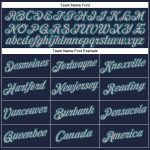 Custom Womens V-Neck Cropped Baseball Jersey in Navy and Aqua Custom Women's Navy Gary-Aqua V-Neck Cropped Baseball Jersey - Image 4