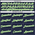 Custom Womens V-Neck Cropped Baseball Jersey in Navy Neon Green and White Custom Women's Navy Neon Green-White V-Neck Cropped - Image 4