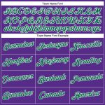Custom Womens V-Neck Baseball Jersey in Purple Kelly Green and White, Cropped Style Custom Women's Purple Kelly Green-White - Image 4