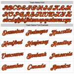 Custom Womens V-Neck Cropped Baseball Jersey - White Orange Black Design Custom Women's White Orange-Black V-Neck Cropped - Image 4