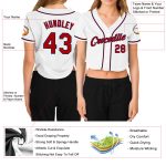 Custom Womens Red Navy V-Neck Cropped Baseball Jersey 2024 - Stylish Sportswear, Perfect for Game Day Custom Women's White - Image 3