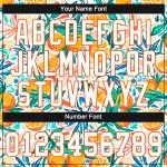 Custom Womens 3D V-Neck Cropped Baseball Jersey - White and Orange Fruits Design Custom Women's White White-Orange Fruits - Image 5