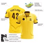 Custom Yellow Brown Performance Golf Polo Shirt for Men - Breathable, Moisture-Wicking Fabric, Perfect for Golfing Custom - Image 3