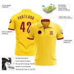 Custom Performance Golf Polo Shirt in Yellow and Crimson - Stylish Men's Golf Apparel Custom Yellow Crimson Performance Golf - Image 3
