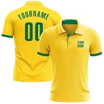 Custom Performance Golf Polo Shirt in Yellow and Kelly Green Custom Yellow Kelly Green Performance Golf Polo Shirt