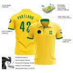 Custom Performance Golf Polo Shirt in Yellow and Kelly Green Custom Yellow Kelly Green Performance Golf Polo Shirt - Image 3