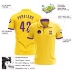 Custom Performance Golf Polo Shirt in Yellow and Purple for Men Custom Yellow Purple Performance Golf Polo Shirt - Image 3