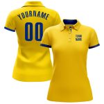 Custom Yellow Performance Golf Polo Shirt for Men - Stylish Royal Design Custom Yellow Royal Performance Golf Polo Shirt - Image 2