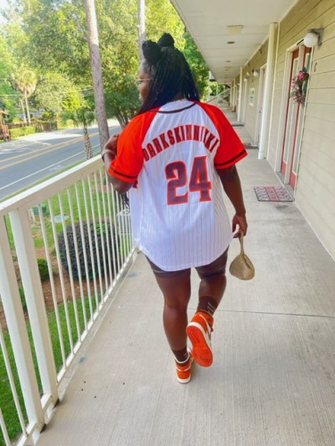 Custom Brown Orange Pinstripe Authentic Baseball Jersey with Raglan Sleeves Custom White Orange Pinstripe Brown-Orange Authentic photo review