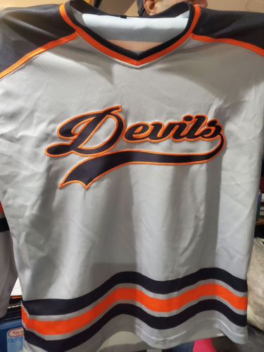 Gray Black Orange Custom Hockey Jersey for Men and Women Team Sports Apparel Custom Gray Black-Orange Hockey Jersey photo review