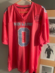 Custom Football Jersey - Pink Light Blue White Mesh Authentic Design Custom Pink Light Blue-White Mesh Authentic Football photo review