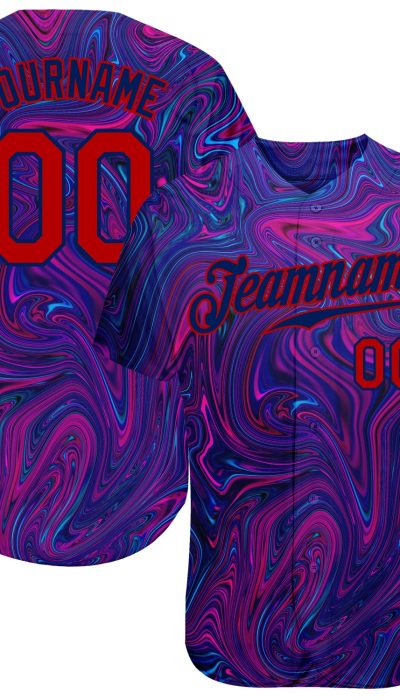 3D Abstract Fluid Art Personalized Baseball Jersey - Unique Curved Design Personalized 3D Abstract Interweaving Curved Fluid