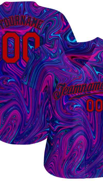 3D Abstract Fluid Art Personalized Baseball Jersey - Unique Curved Design Personalized 3D Abstract Interweaving Curved Fluid - Image 2